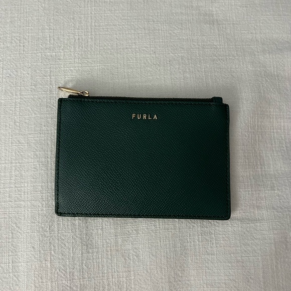 Furla Dark Green Leather Pouch - Picture 1 of 2